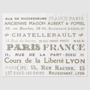 Vintage französische Stadt heißt Paris Collage Seidenpapier