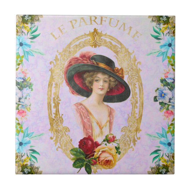 Vintage französische Taille Fliese (Vorderseite)