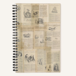 Vintage französische Themed Grunge Notizbuch
