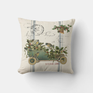 Vintage französische Viktorianische Weihnachtskrip Kissen