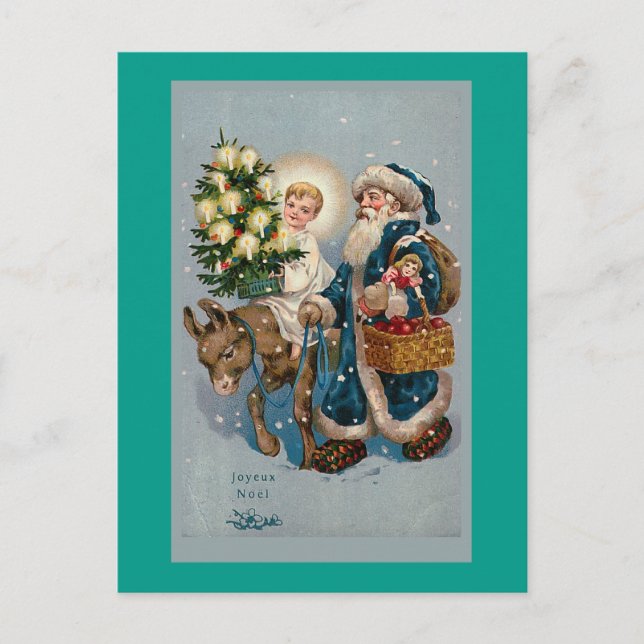 Vintage französische Weihnachtskarte Postkarte (Vorderseite)