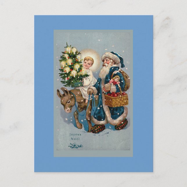 "Vintage französische Weihnachtskarte" Postkarte (Vorderseite)