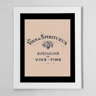 Vintage französische Weinanzeige Poster