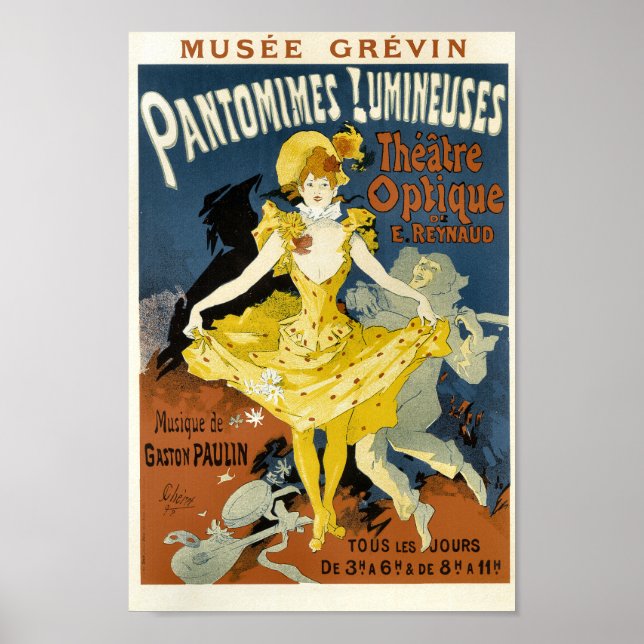 Vintage französische Werbung Pantomimes Lumineuses Poster (Vorne)