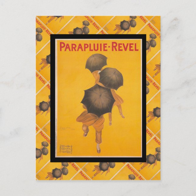 Vintage französische Werbung, Parapluie Revel Postkarte (Vorderseite)