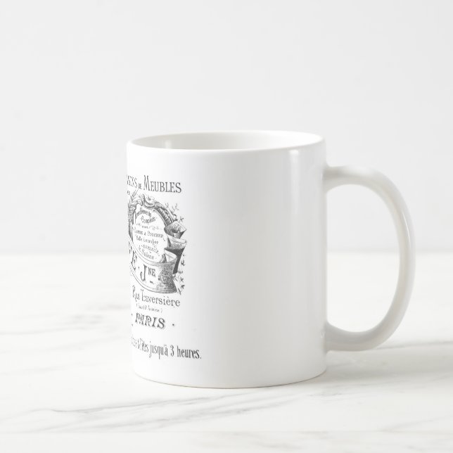 Vintage französische Werbungstypographie Kaffeetasse (Rechts)