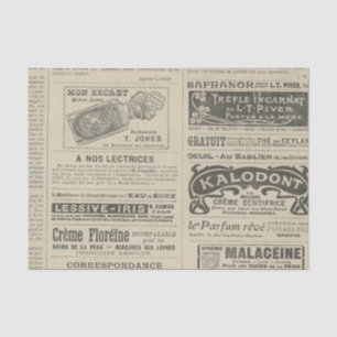 Vintage französische Zeitungswerbung Seidenpapier