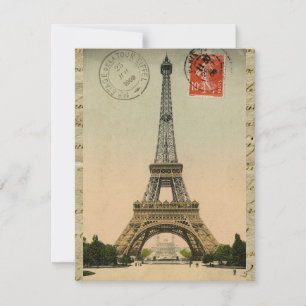 Vintage Französischer Chic Eiffelturm Paris Postka