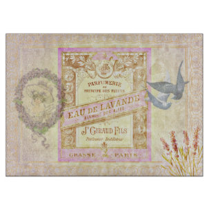 Vintage französischer Lavendel-Parfüm-Collage Schneidebrett