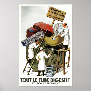 Vintage französischer medizinischer Poster über da