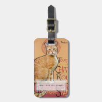 Vintage Französischer Poster-Stil Orange Katze
