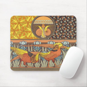 Vintage Französisches Art Nouveau Natur Vogel Must Mousepad