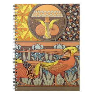 Vintage Französisches Art Nouveau Natur Vogel Must Notizblock