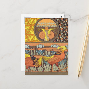 Vintage Französisches Art Nouveau Natur Vogel Must Postkarte