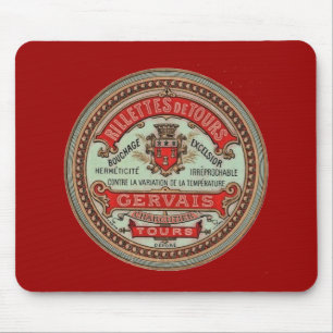 Vintage französisches Käseetikett Mousepad