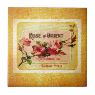 Vintage französisches Parfüm-Label Fliese