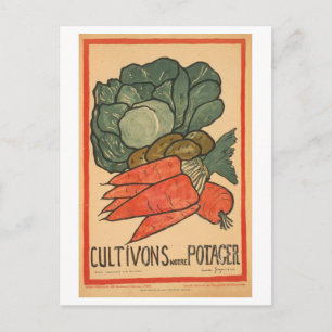Vintage französisches Poster "Lasst uns unsere Gär Postkarte