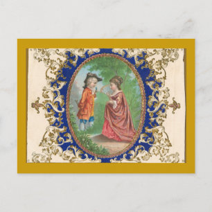 Vintage-französisches Postkarten-Design Postkarte