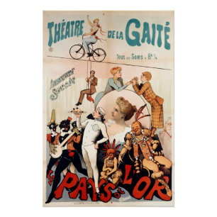 Vintage französisches Theaterplakat Poster
