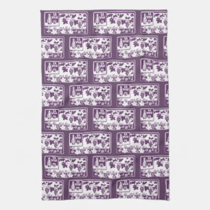 Vintage französisches Weinlabel    Rustikales Wein Geschirrtuch