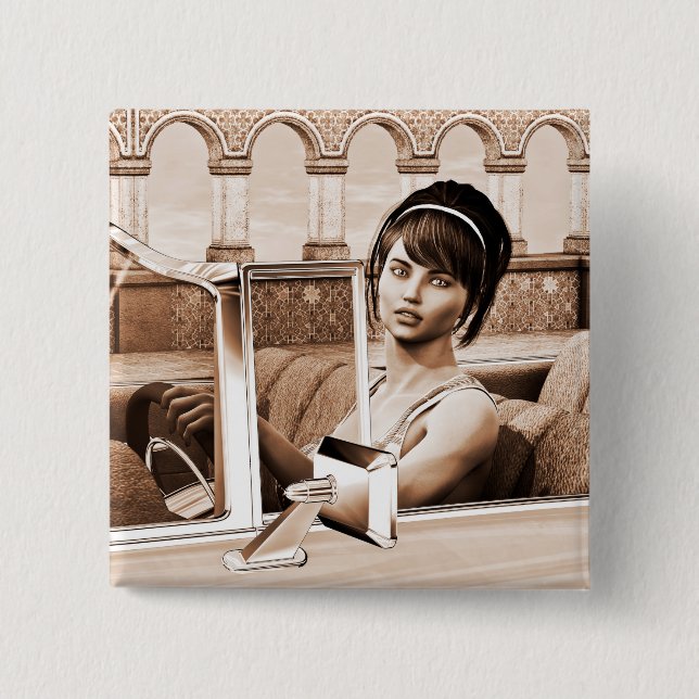Vintage Frau Button (Vorderseite)