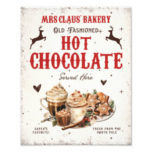 Vintage Frau Claus Bäckerei Hot Chocolate Weihnach Fotodruck