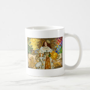 Vintage Frau Goldene Sonne: Löwe Sternzeichen Coll Kaffeetasse