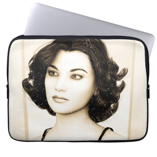 Vintage Frau Laptopschutzhülle (Vorderseite)