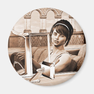 Vintage Frau Magnet