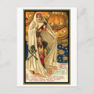 Vintage Frau mit Kap Postkarte