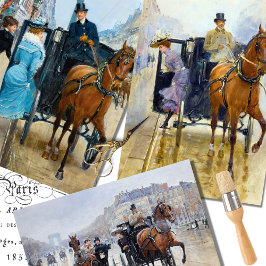 Vintage Frau Paris Pferderennbahn Dekoupage Geschenkpapier Set