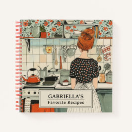 Vintage Frau Personalisierte Rezept-Notebook Notizbuch