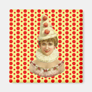 Vintage Frau Pierrot Magnet