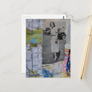 Vintage-Frau Pleasantville Collage Postkarte