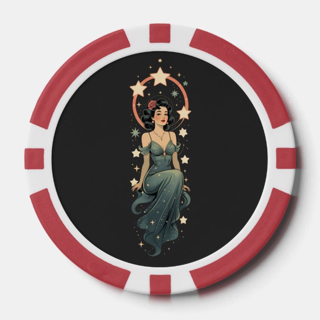 VINTAGE FRAU POKERCHIPS (Vorderseite)