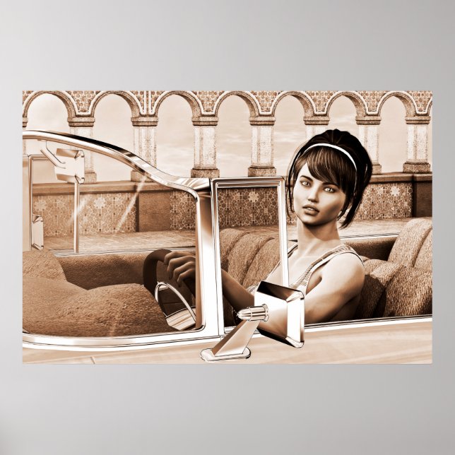 Vintage Frau Poster (Vorne)
