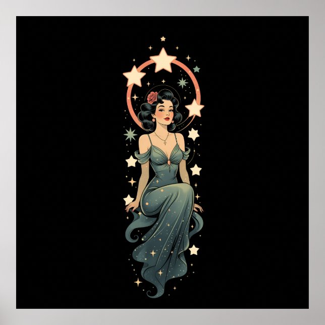 Vintage Frau Poster (Vorne)