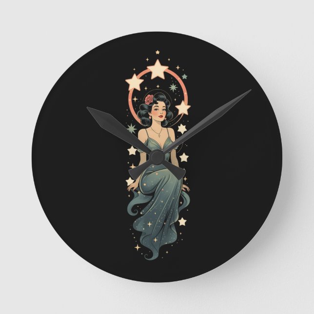 VINTAGE FRAU RUNDE WANDUHR (Vorderseite)