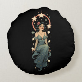 VINTAGE FRAU RUNDES KISSEN