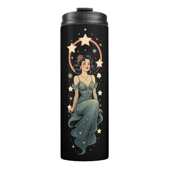 Vintage Frau Thermosbecher (Vorderseite)