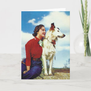 Vintage Frau und Hund, Muttertag Karte