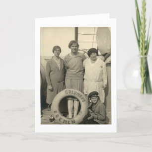 Vintage Frauen auf Seefahrerreise Karte