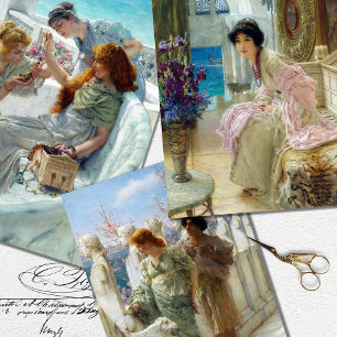 Vintage Frauen Decoupage-Geschenkpapier Bogen Geschenkpapier Set