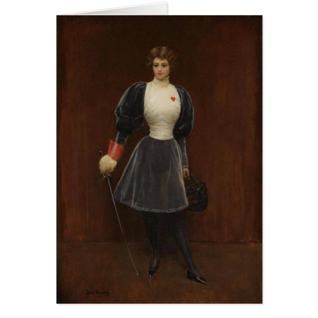 Vintage Frauen-Fechter-Karte (Vorne)