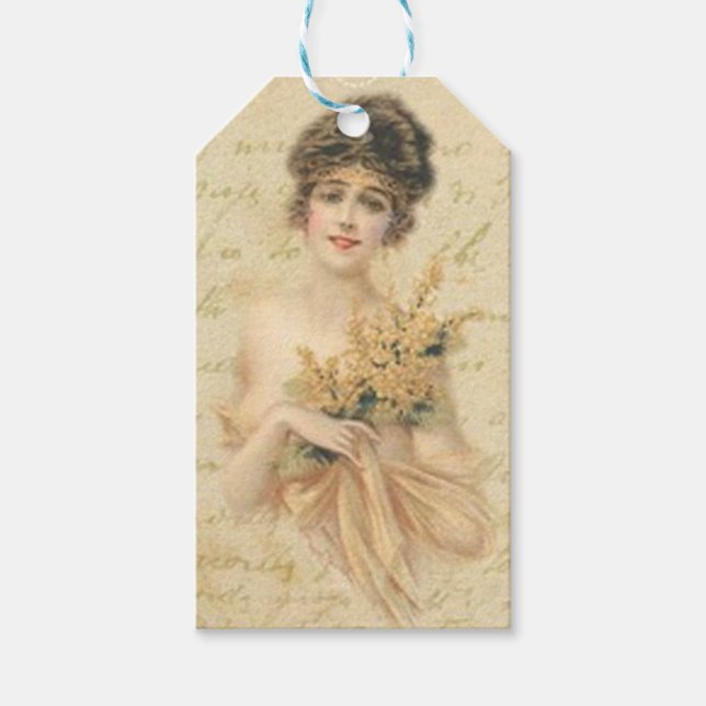 Vintage Frauen Geschenkanhänger (Vorderseite)