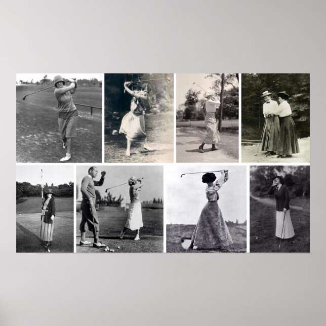 Vintage Frauen Golfer - Golfakultät Poster (Vorne)