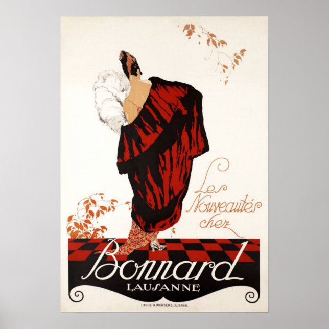 Vintage Frauen Mode Trends Art Deco Werbung Poster (Vorne)