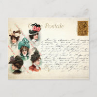 Vintage Frauen tragen Hats mit handgeschriebenem F