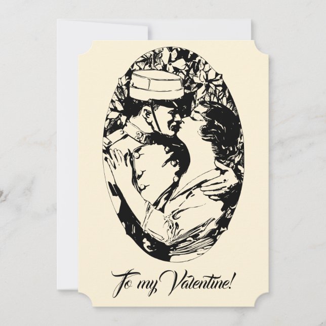 Vintage Frauen von Edwardian Valentine Feiertagskarte (Vorderseite)