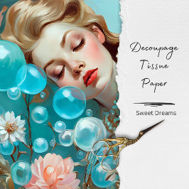 Vintage Frauendekoupage Seidenpapier